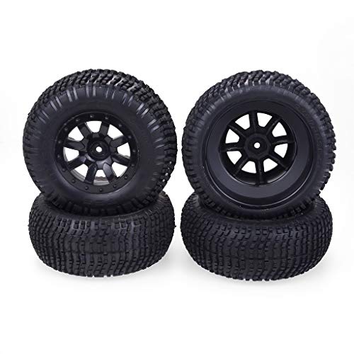 Vibolaa 4 PCS 1/10 Scale RC Car Tires,110MM Rubber Wheels Spare Parts Compatible