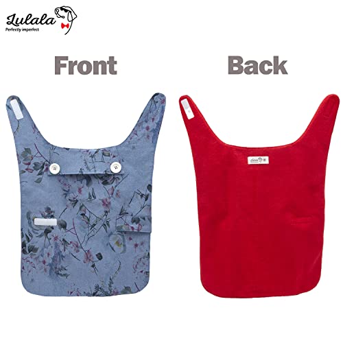 Image of Lulala Soft Dog Sweater Year-Round Sweater for Dogs Dog Soft Warm Polar Fleece Vest Knit Fleece Pet Jacke Fleece Lining Light Weight Velcro Closure-Opening Flower Print (Color: Blue, Size: Small)