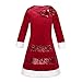 FEESHOW Hiver Robe Bébé Enfant Fille Noël déguisement Noël Enfant Robe déguisement Princesse Fille Cosplay Déguisement Ados Elfe Costume de Lutin de Noël Carnaval Rouge 8 Ans