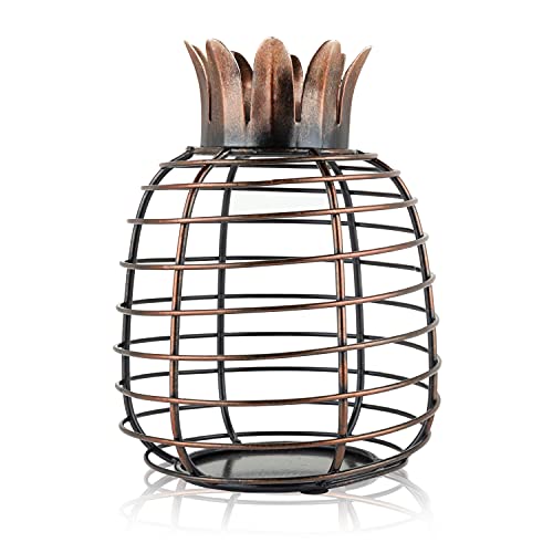 True Juicy Pineapple Holder Wine Décor For Kitchen | Barrel Cage Display Collector | Decorative Vino Cork Storage Box Container Gift, Set Of 1, Brown #TOP19
