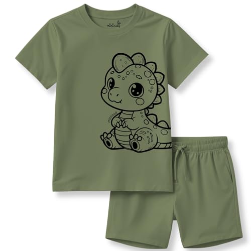 Image of minicult kids Kids Cotton Shorts and Matching Tshirt Coord clothing set with Cute Prints Clothing Set (200gsm Cotton Fabric)(pack of 2)