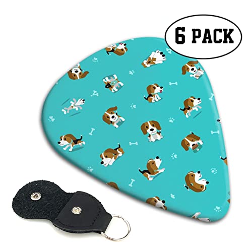 Cartoon Dog Lot de 6 médiators de guitare pour guitare acoustique, guitare électrique, basse, ukulélé – fin, moyen et… - Les Beatles, Paul McCartney, John Lennon, RIngo Starr, George Harrison Cartoon Dog Lot de 6 médiators de guitare pour guitare acoustique, guitare électrique, basse, ukulélé – fin, moyen et… – Image 3