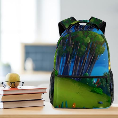 Sac à dos d'école forêt nocturne avec luciole multicolore 40cm