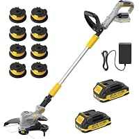 FOKIKIP 12" 21V Weed Wacker Cordless 2-in-1 String Trimmer & Edger