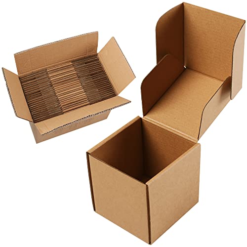 Lot de 30 boîtes d'expédition en carton ondulé marron de 10 x 10 cm pour petites boîtes postales d'entreprise, boîtes d'emballage d'expédition
