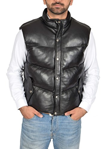 Gilet sans manches cuir homme Leon Noir parfait pour les sorties automnales