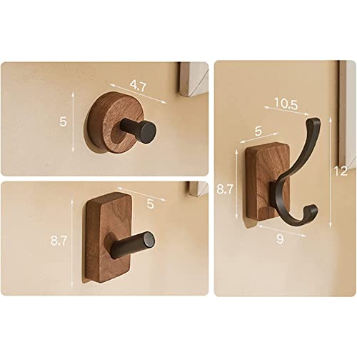 Percheros Perchero De Madera Montado En La Pared Sin Perforaciones Ganchos para Puertas Toallas Ganchos para Llaves para Entrada Pasillo Cocina Baño,C,1 Paquete