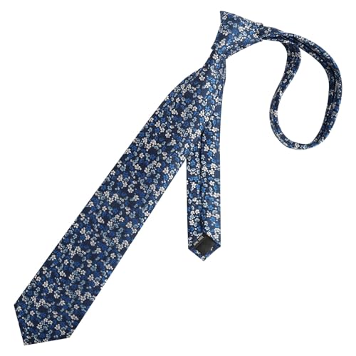 Image of Alizeal Mens 3.15inches Exquisite Floral Tie with Small Flower Printed Pocket Square