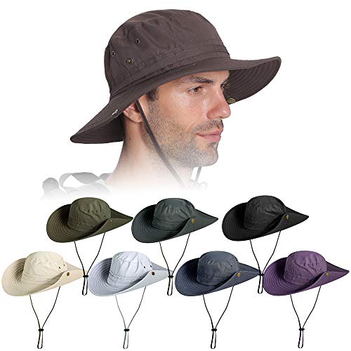 Andoer Chapéu de sol Proteção UV Gorro de verão de aba larga para camping, pesca, caminhadas, montan