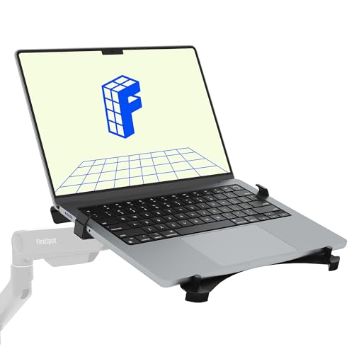 FLEXISPOT Laptop Tray for Monitor Arm VESA Mount 75x75&100x100mm Fits Laptops up to 17.3in Notebook Tray with Lockable Clips for Home Office- Black