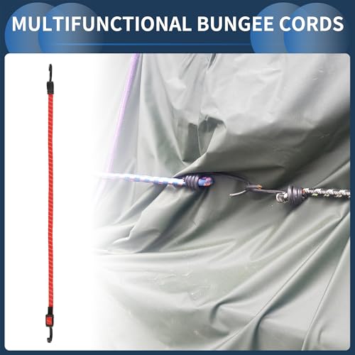 INFINAUTO Cordões elásticos refletivos com ganchos 120 cm para motocicleta, caminhões, cargas, cabos