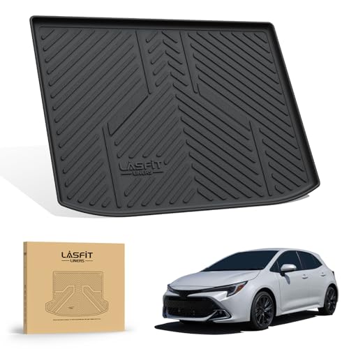 Image of LASFIT Cargo Trunk Mat for 2019-2026 Toyota Corolla Hatchback & 2023-2026 GR Corolla, All Weather TPE Custom Fit Trunk Mat Trunk Liner Trunk Tray Cargo Liner Cargo Tray, Black