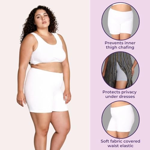 Image of Adira | Under Dress Shots for Women | Plus Size Women Tights Shorts | Soft & Comfy, Knitted Stretchy Fabric | Shorts for Dress | Women Inner Shorts | Plus Size | Pack of 2