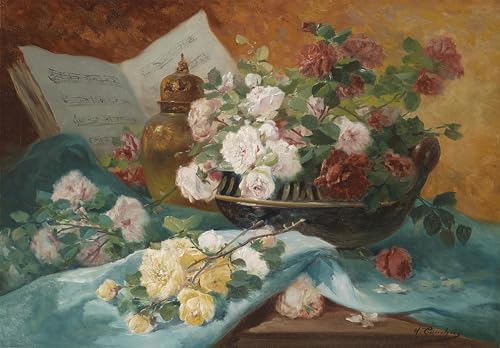 Tableaux nature morte roses Cauchois pour mur de chambre
