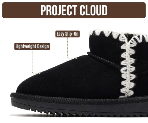 Image of Project Cloud Girls 100% Genuine Leather Non Slip Fur Lined Ankle Boots