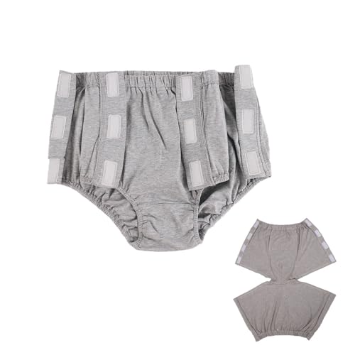 DEEYOTA Adult Post-Operative Underwear,Cotton Tear-Off Nursing Panties,Washable Incontinence Panties,Reusable,Unisex,Suitable for Bedridden,Elderly,Fracture,Incontinence(Triangle-Gray-XL)