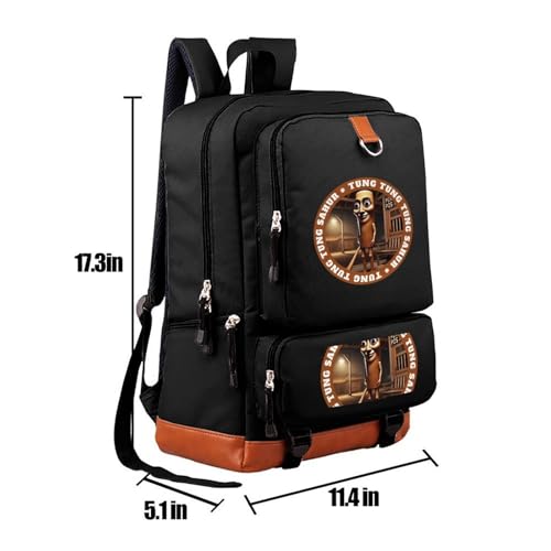 Tung Tung Tung-Sahur Backpack Travel Laptop Backpack for Women & Men College Backpack Black-style2