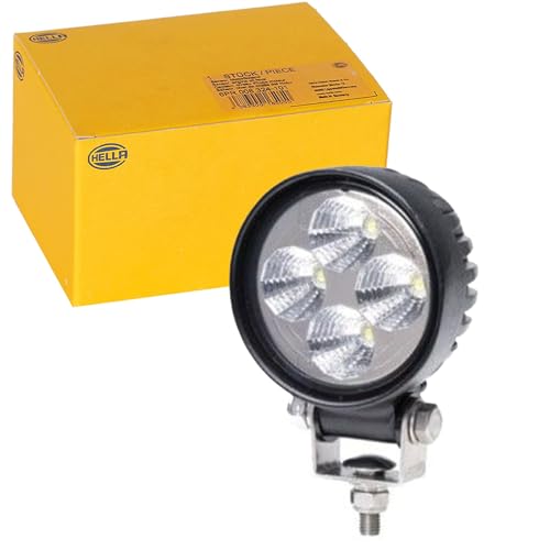 HELLA VALUEFIT 1G0 357 000-011 LED-Arbeitsscheinwerfer - R600-12/24V - rund - 500lm - geschraubt/Anbau - schwenkbarer Montagebügel - Nahfeldausleuchtung - Kabel: 2000mm - Stecker: offene Kabelenden