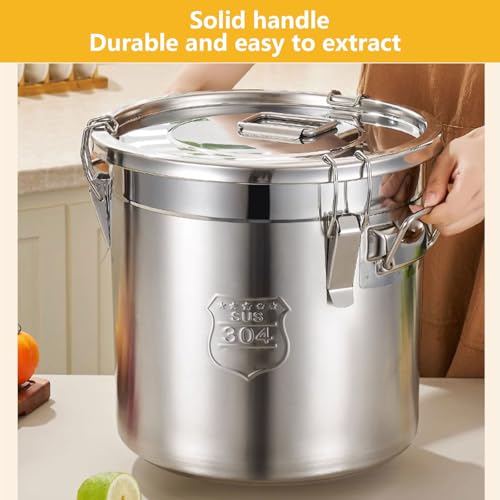 Lattine ermetiche in acciaio inox 304, resistenti e contenitori per alimenti per riso, farina e cereali, con coperchi ermetici, ideali per l'organizzazione della cucina