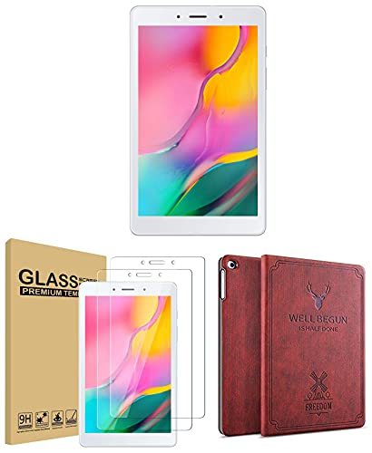 Image of Samsung Galaxy Tab A 8.0, Wi-Fi + 4G Tablet, 20.31 cm (8 inch), 2GB RAM, 32GB ROM Expandable, Slim and Light, Silver + Cover + 2 Pack Tempered