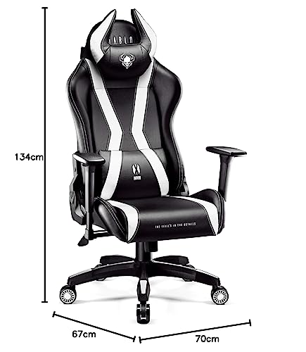 X-Horn 2.0 Sedia da Gaming Gamer Poltrona da Ufficio Scrivania Girevole Braccioli 3D Design Ergonomico Supporto Lombare Meccanismo di Inclinazione Nero-Bianco Normal (L) - Sedia gaming - Immagine 2