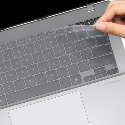Image of RAYA Keyboard Cover for ASUS Vivobook S14, Silicone Protection Cover Compatible with M3407 /S3407 /M1407 /X1407 /M5406 /S5406 Models (TPU Clear)