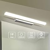 Anti-Fog: Der Hauptkörper derWandleuchte Badezimmer kann dem Nebel und dem Wasserdampf im Badezimmer widerstehen(Spiegelleuchte ist eine Zusatzleuchte, kann also nicht genug Licht zur Verfügung stellen, um den gesamten Raum zu beleuchten)