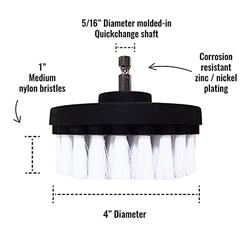 Premium Boorborstel, Extra Zacht, Wit 5st. SET. Professionele Power Scrubber. Kras geen oppervlakken. Geschikt voor tapijt, leer, stoffering, meubels, auto-interieur, glasreiniging - Image 6