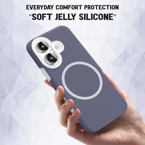 Image of Kratos Soft Silicone Case Cover Compatible with iPhone 16 - Everyday Comfort Protection, Wireless Magnetic Charging Case with Raised Edge Camera & Screen Protection, Shock-Resistant Design