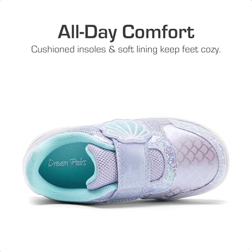 DREAM PAIRS Toddler Girls Sneakers Sparkly Shiny Lightweight Comfortable Hook and Loop Casual Walking Little Kids Shoes3