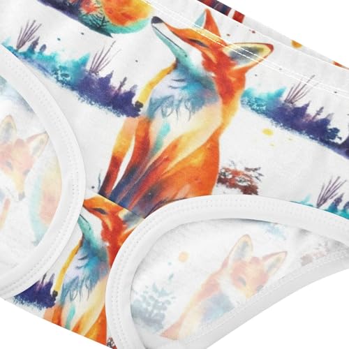 Cute Watercolor Fox Orange Little Girl Panties Toddler Girls Underwear Cotton Cartoon Undies Kids Briefs 2t4