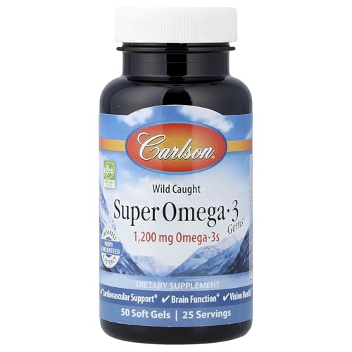 Image of Carlson Super Omega-3 Gems, 1200 mg, Omega-3s, 50 Softgels
