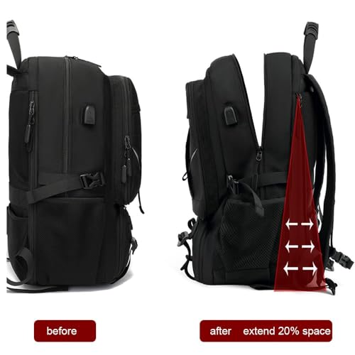 Large Travel Backpack with Shoe Compartment, Carry On Backpacks for Men, Laptop Backpack with USB Charging Port3
