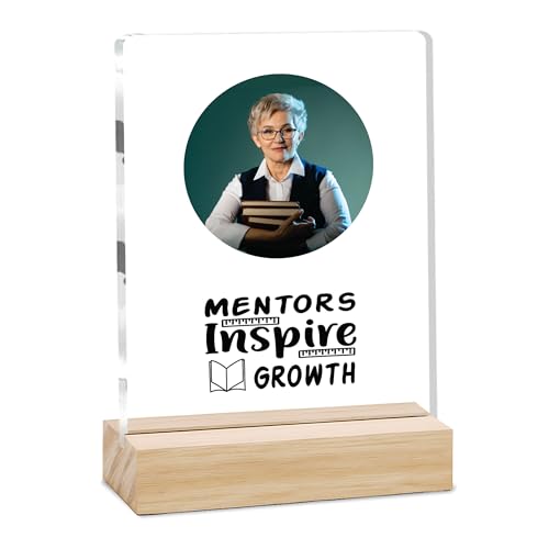 Image of Giftplease Best Teacher Plaque | Personalized Photo Frame with Wooden Stand | Appreciation Gift for Teachers | Teacher's Day Retirement Farewell Gift (Custom Photo & Text CTH 08