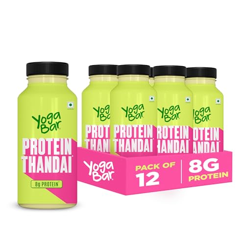 Image of Yogabar 8g Protein Thandai | Low Fat Festive Drink | High Protein Flavoured Milk | Pack of 12