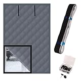 3 Layer Insulated Window Coverings for Winter, 47 X 63 Inches Thermal Window Cover for Winter, Cold Weather Insulation Film Seal kit with Velcro and Thumbtacks, Oxford Cloth Thick Cotton Filled