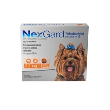 NexGard Antipulgas e Carrapatos para Cães de 2 a 4kg, 1 tablete
