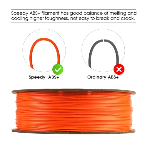 Image of eSUN High Speed ABS+ Filament 1.75mm, Excellent Layer Adhesion 3D Printer Filament Speedy ABS Plus for Fast Printing, 1KG Spool (2.2 LBS) 3D Printing Filament for 3D Printers, Orange