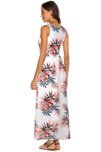 Image of Hount Women's Summer Sleeveless Striped Flowy Casual Long Maxi Dress with Pockets