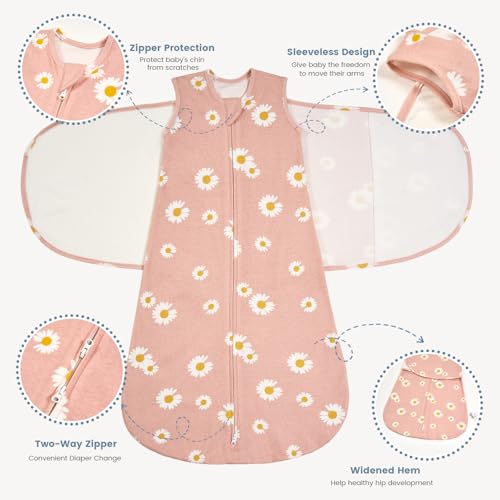 Image of ZIGJOY Baby Swaddle Sleep Sack, 1.0 TOG Sleep Sack Swaddles for Newborns & infant 6-12 Months 100% Cotton Baby Wearable Blanket for Newborn Registry Essentials