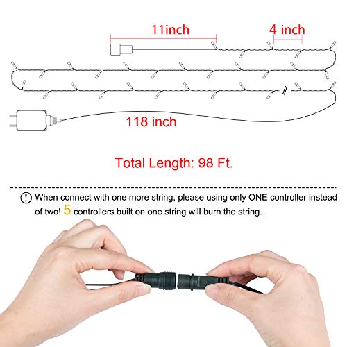 image for Brightown Christmas String Lights - 98FT 300 LED Twinkle Fairy Lights 