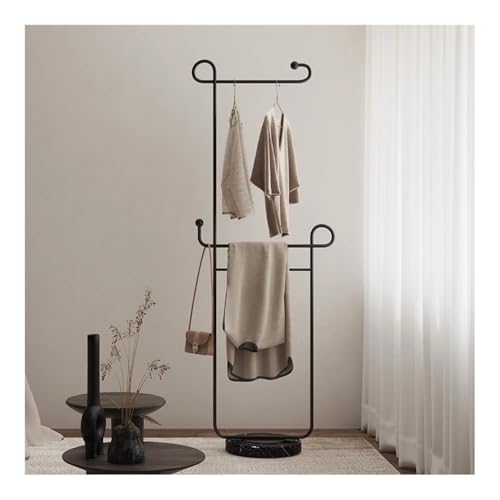 Toallero de baño pie con diseño vertical blanco para ropa y abrigos 7