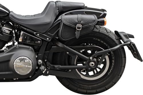 Alforja de cuero arrugado lado izquierdo para Harley miniatura 1