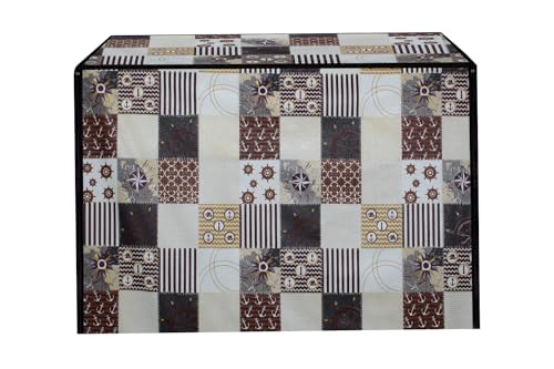 Image of Stylista Waterproof Front Load Washing Machine Cover Compatible for Haier 8 kg, Compass Pattern Grey