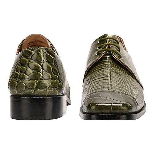 Image of LIBERTYZENO Mens Animal Print & Plain Genuine Leather Adults Lace Up Oxford Dress Shoes for Easter Gift