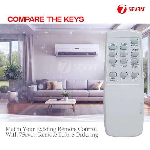 Image of 7SEVEN Compatible with Carrier AC Remote Control Model 79 Suitable for 1 | 1.5 | 2 Ton Split and Window Air Conditioner - Match Each Key by Key Exactly with existing AC Remotes Function