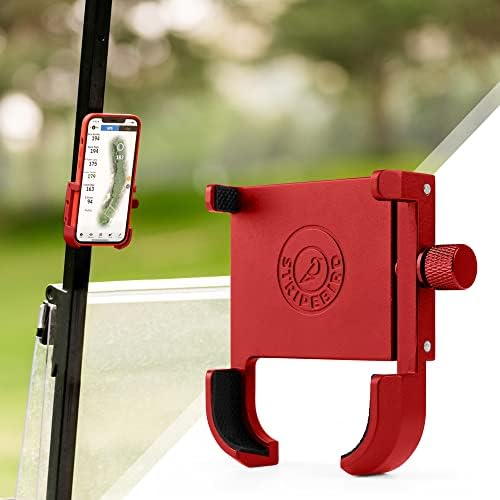 Stripebird - Original Golf Magnetic Phone Holder (Major Red) - for Golfers with Phones - Slim Smartphone Mount - Store and Access Device While You Golf - Ultra Strength Magnet Golf Cell Phone Caddy