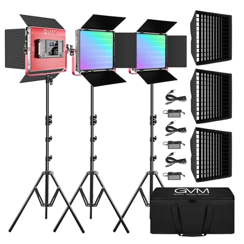GVM 1200D PRO RGB LED Video Light with 3 Softboxes,50W