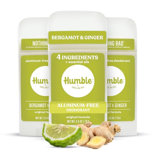 Humble Aluminum-Free Deodorant, Bergamot &amp; Ginger - 3 Pack