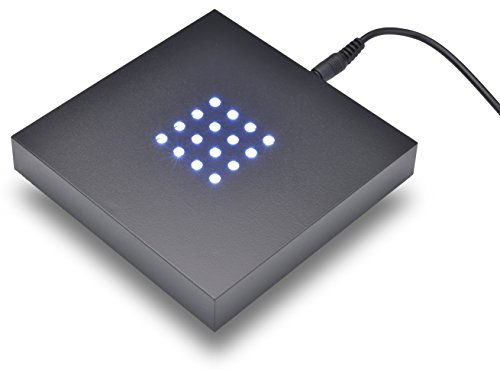 Santa Cruz Lights Large 16 LED Square White Light Stand Base Crystals, Glass